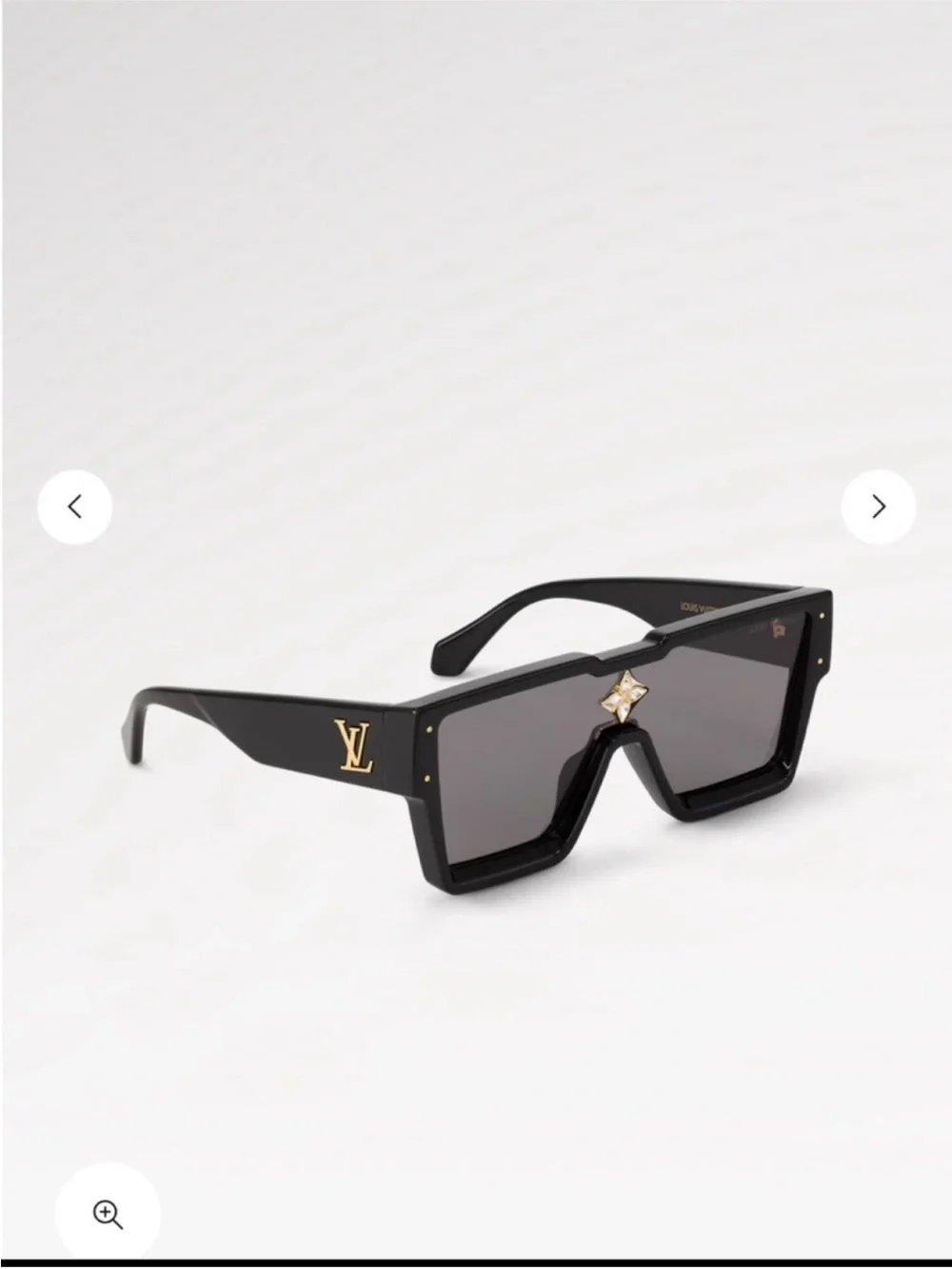 Louis Vuitton Black Shield Sunglasses with Gold LV Detail
